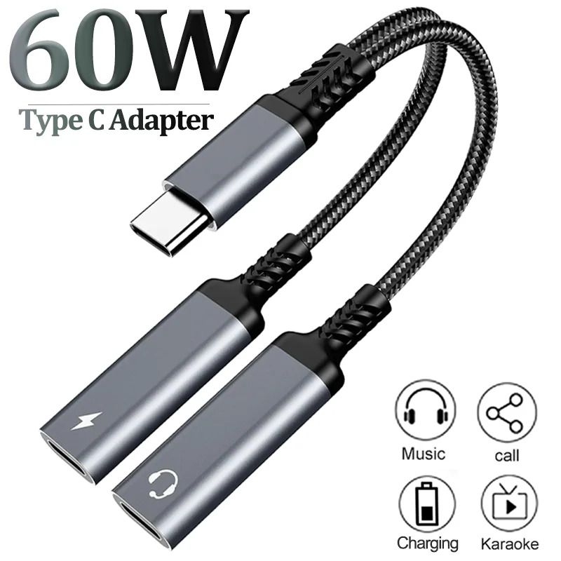 Earphone Splitter Jack - Répartiteur USB C OTG 2 en