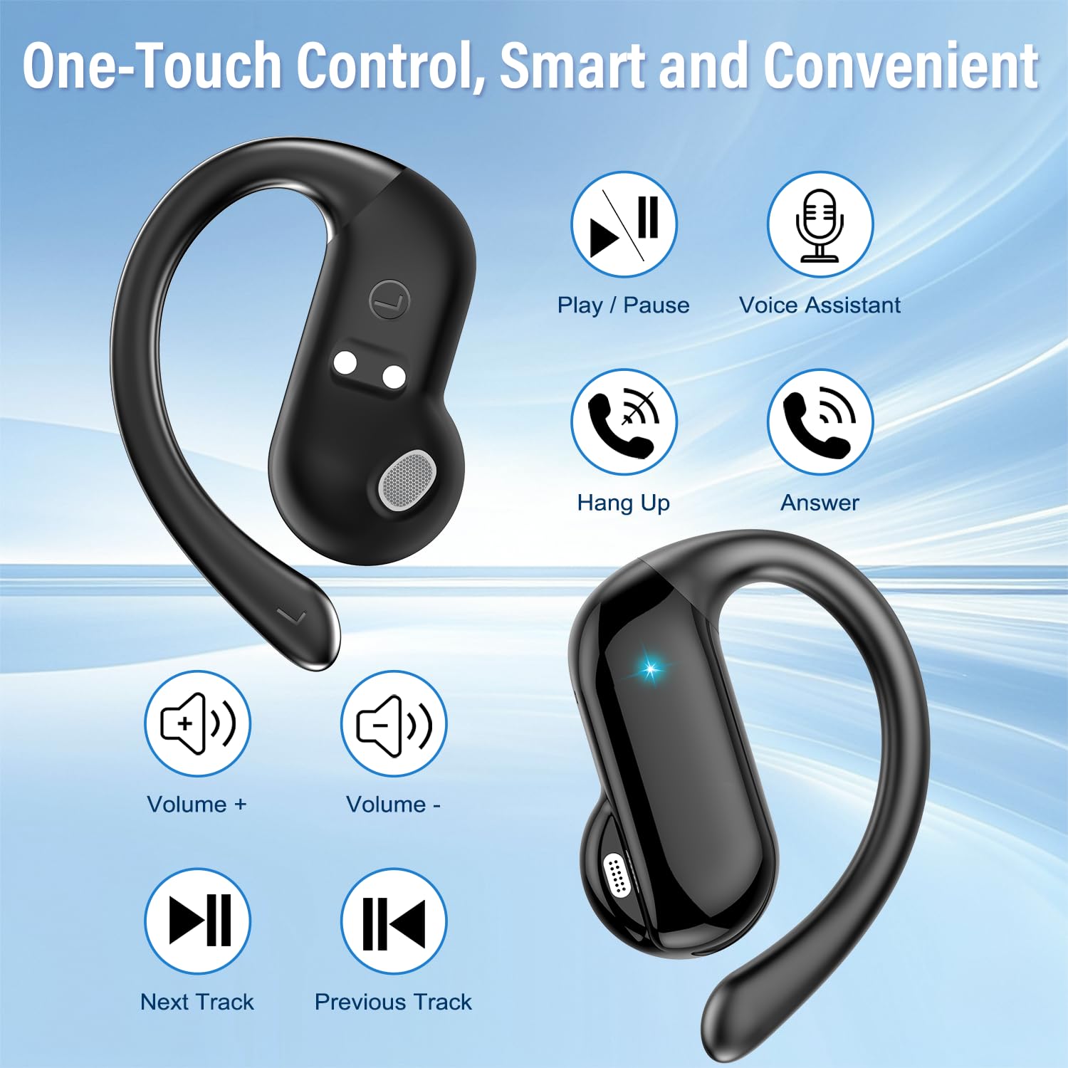 Sports Earphone Hook - Écouteurs Open-Ear 2026 Bluetooth 5.4 sans